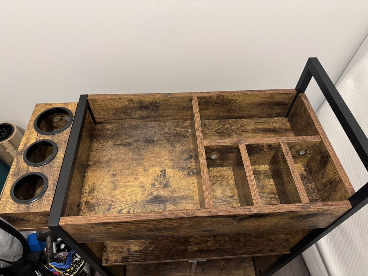 Wood Salon Trolley Cart with Storage Hair Dryer Holders - photo 5