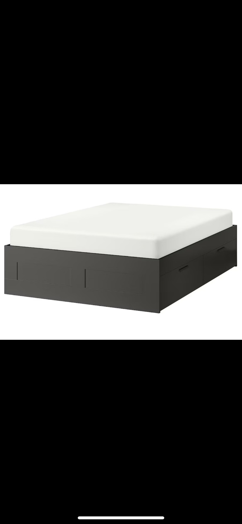 Deep Gray Storage Bed Frame