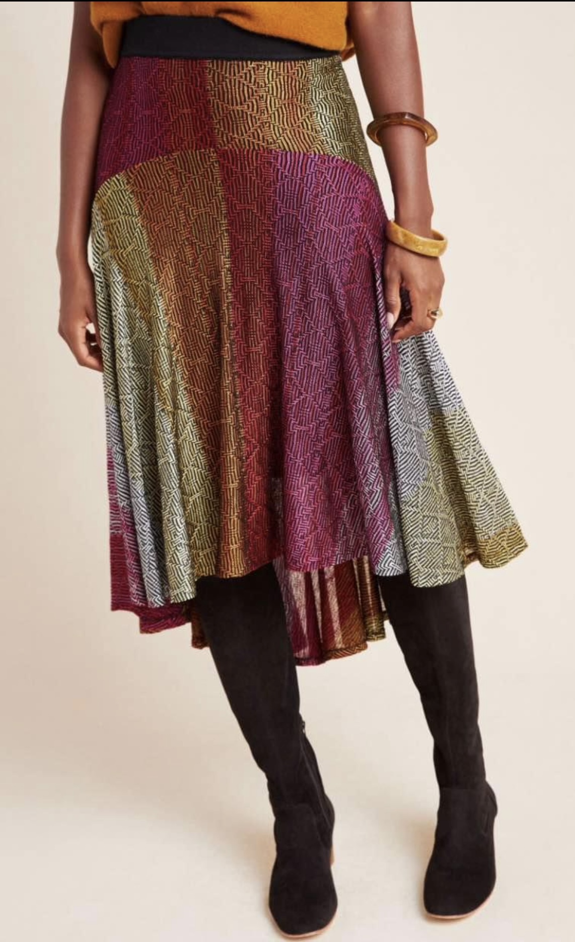 Anthropologie Cecilia Prado Abstract Multicolor Midi Skirt - photo 4