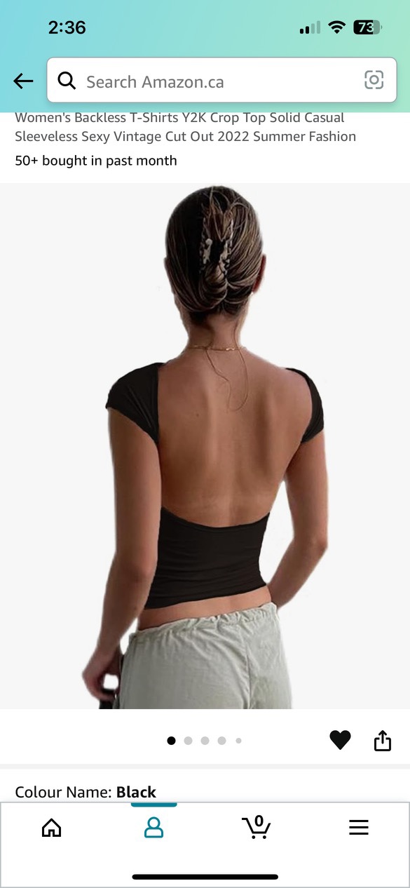 Black Backless Crop Top size small