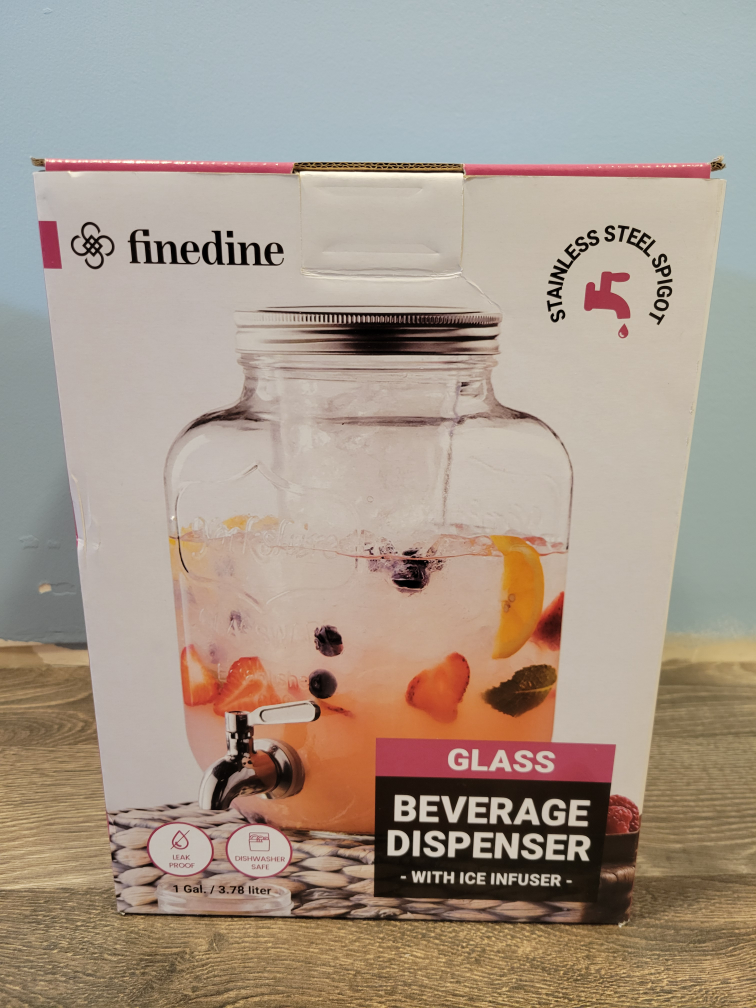 NEVER USED 1 Gallon Glass Dink Dispensers - 3 Available image indicator(3)