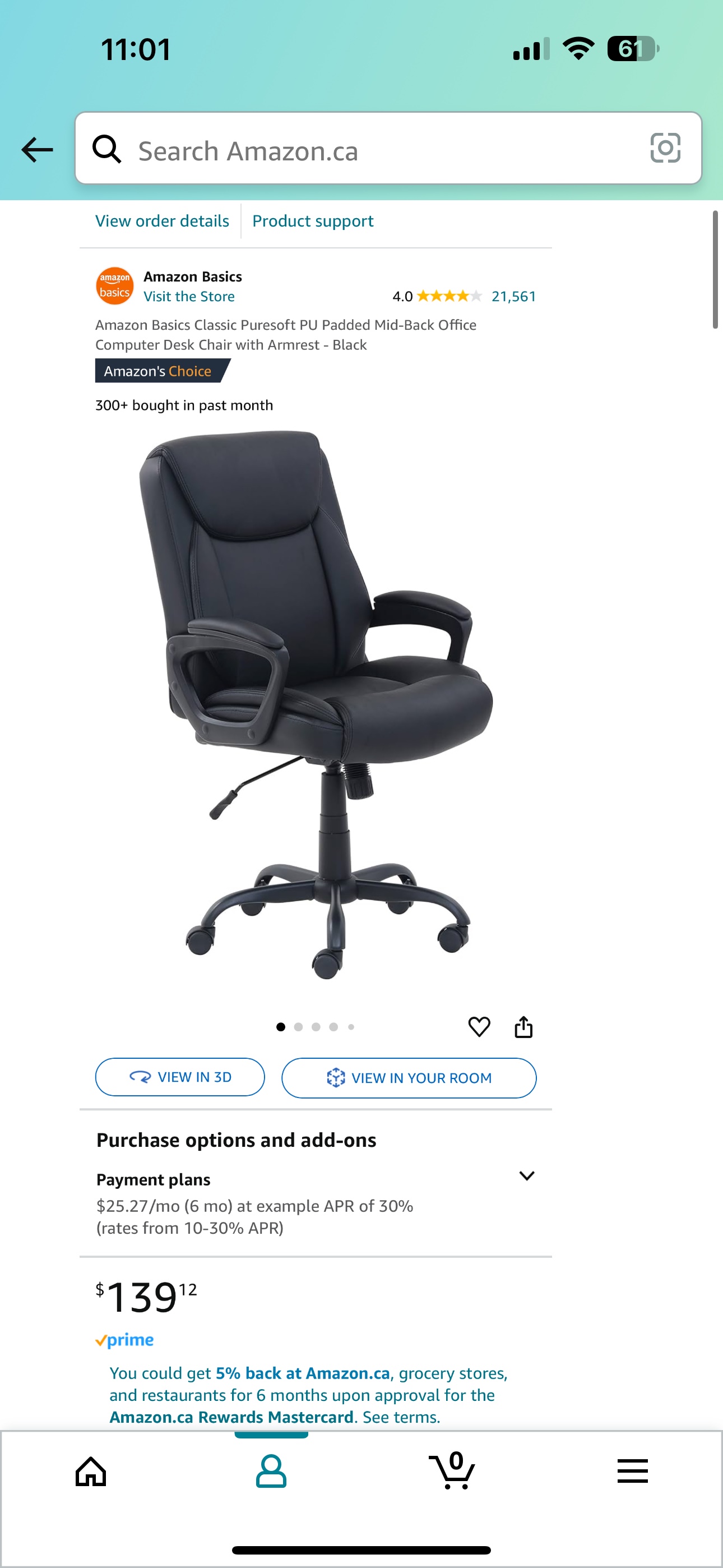 Black Office Chair - Amazon basics - photo 5