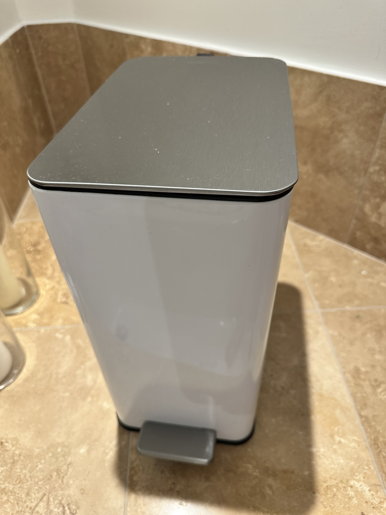 Slim Trash Can, Garbage Basket (Brushed Stainless Steel)