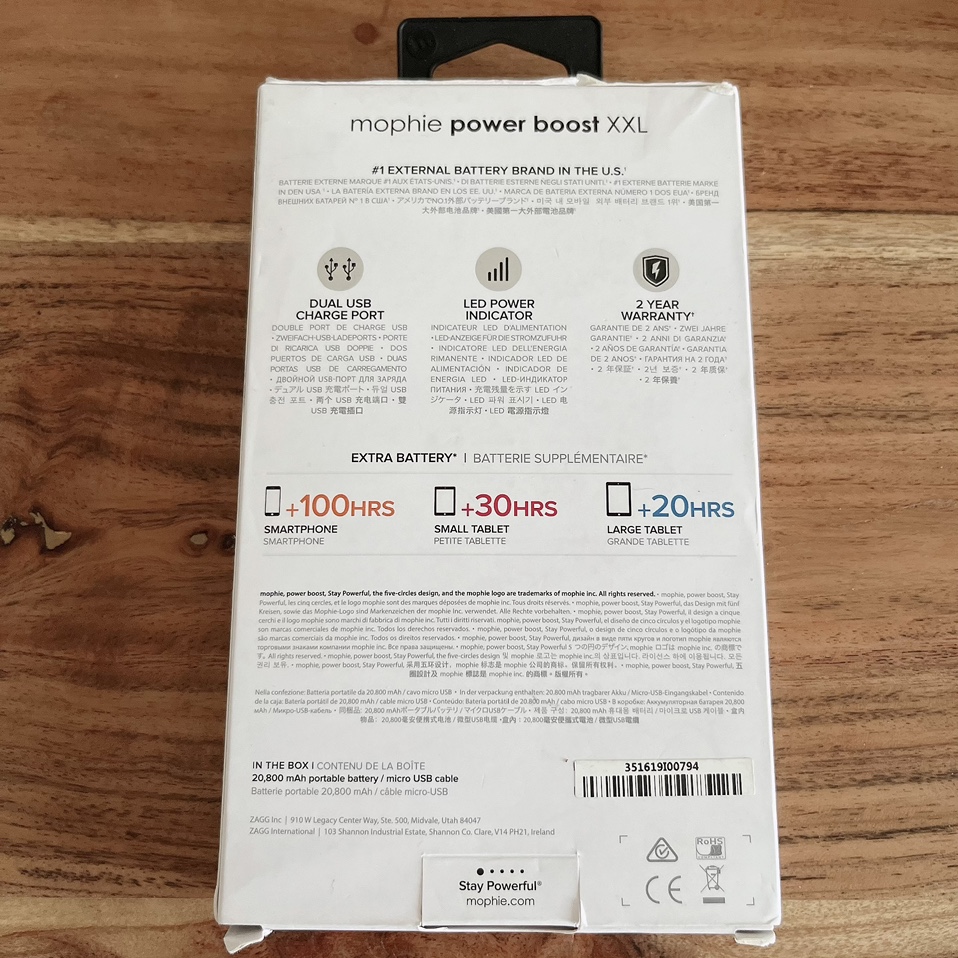 Brand new powerbank, Mophie power boost XXL black 20800 mAh - photo 2