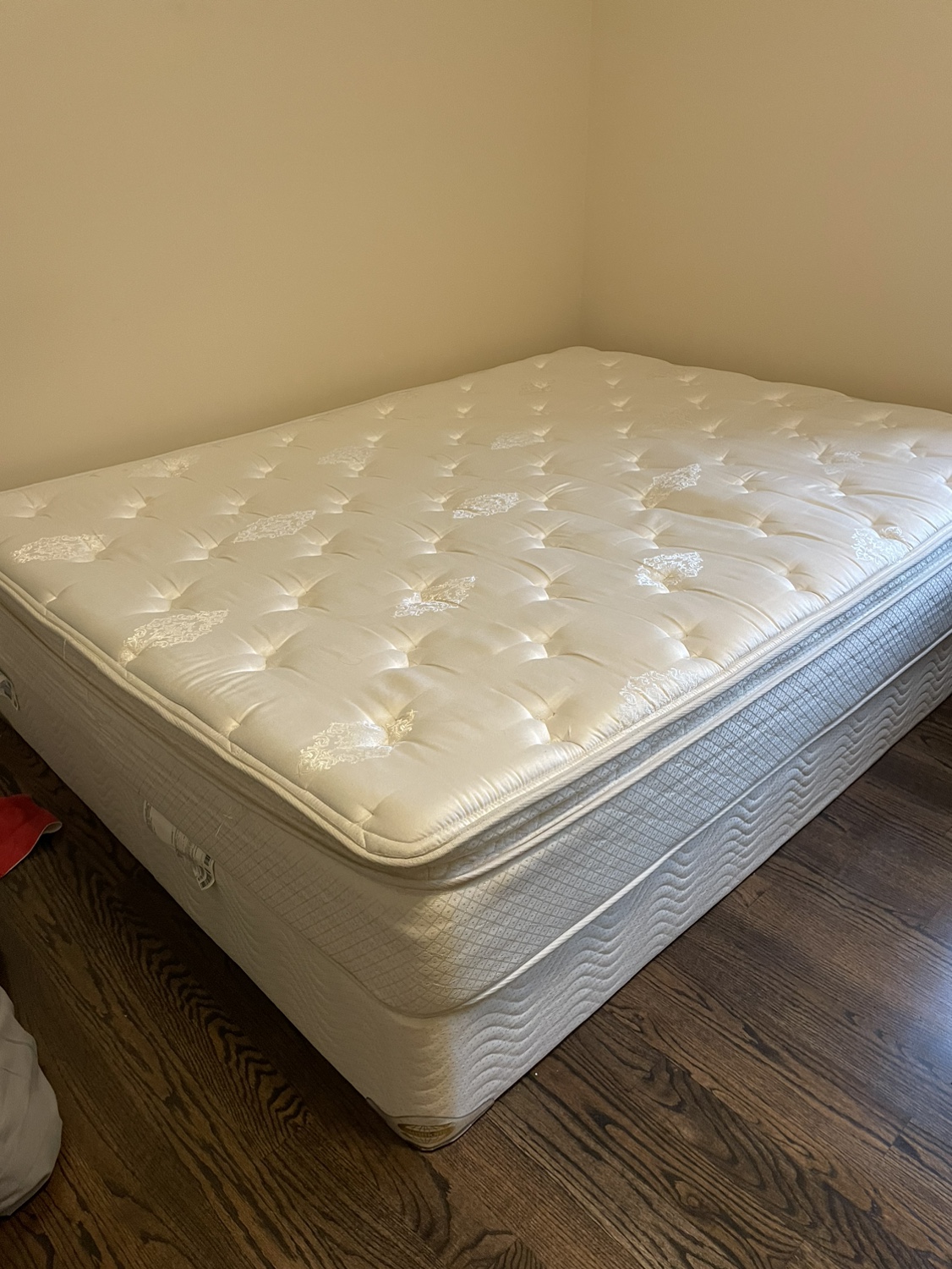 Queen mattress and box spring.