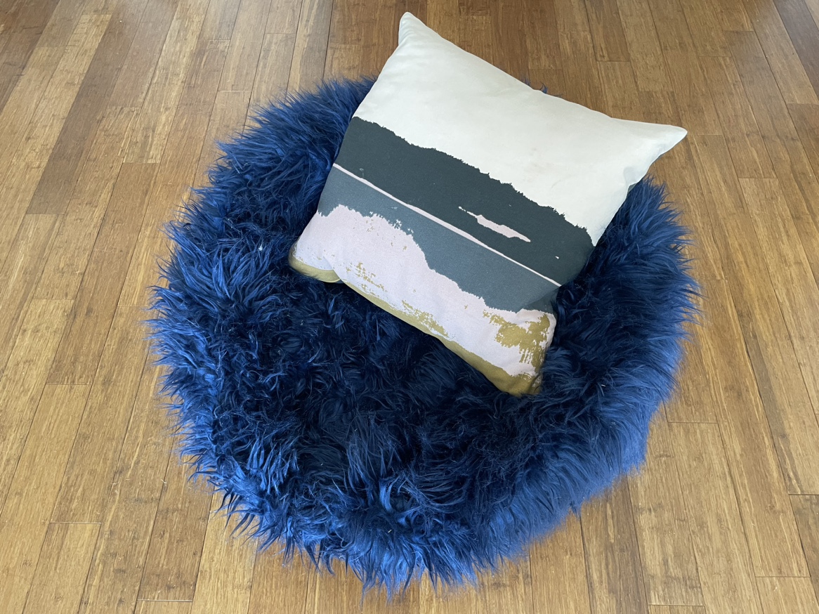 Blue Furry Bean Bed