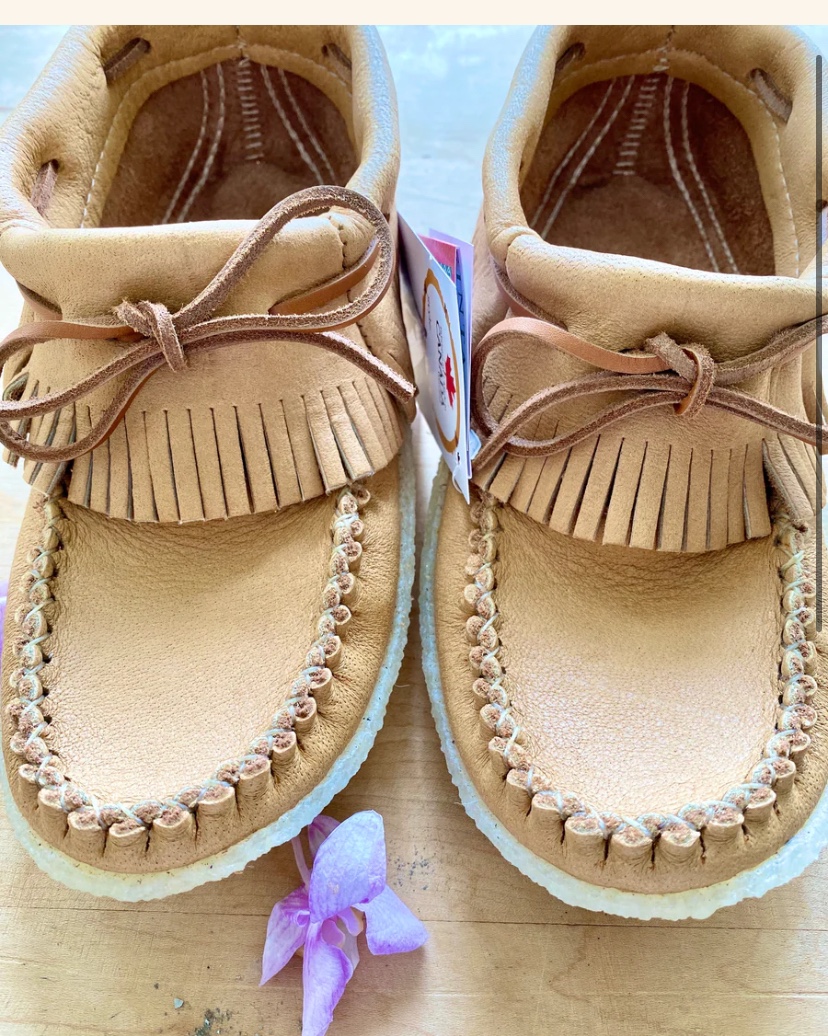 NWT BASTIEN Moccasins in Moose Hide with crepe sole 7 and 8 image indicator(5)