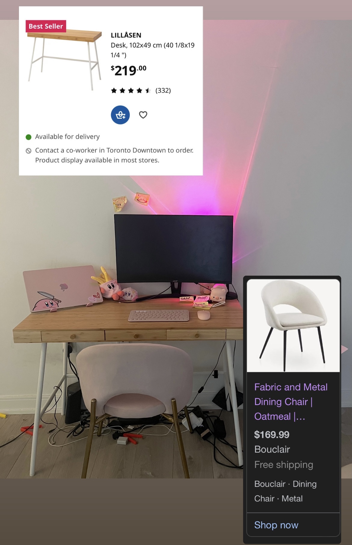 IKEA Desk and BOUCLAIR Dinning Chair - photo 2