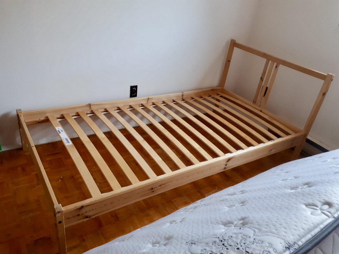 NEIDEN Pine Bed Frame, Twin, with Double Layered Mattress image indicator(2)