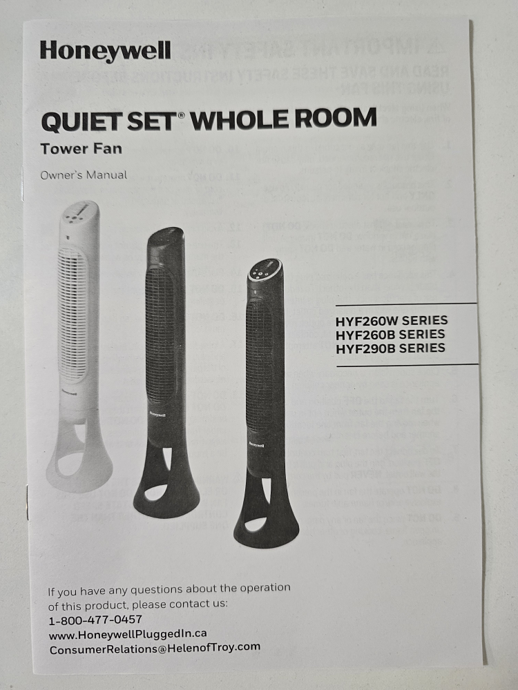 Honeywell Quiet Set 8 speed Tower Fan - photo 2