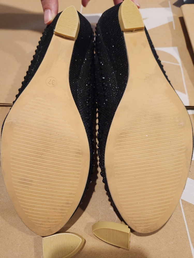 Black Rhinestone Wedge Heels - photo 3