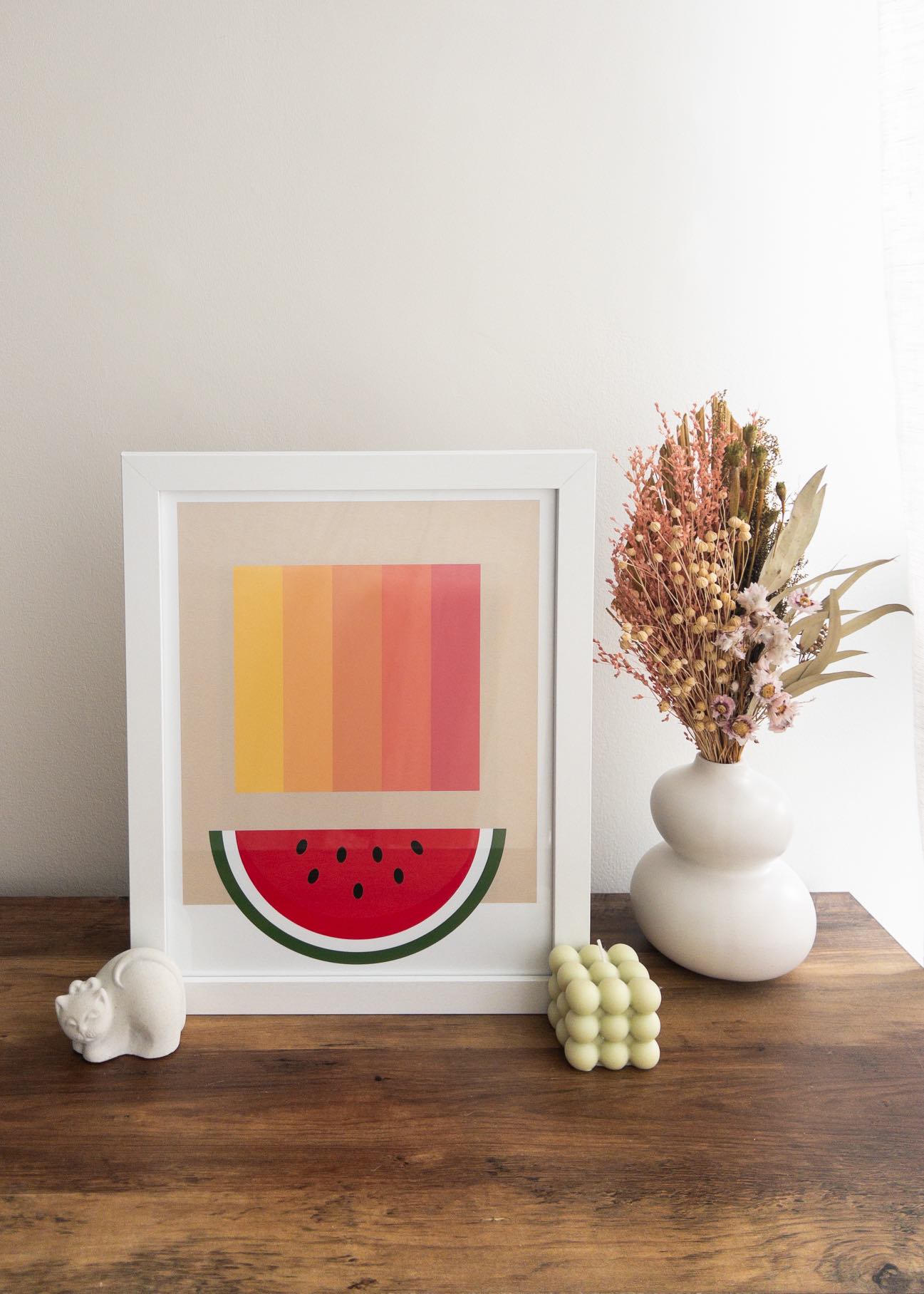Watermelon Art Print in White Frame image indicator(2)