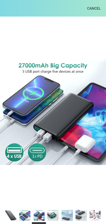 Portable Power Bank 27000 mah - photo 2