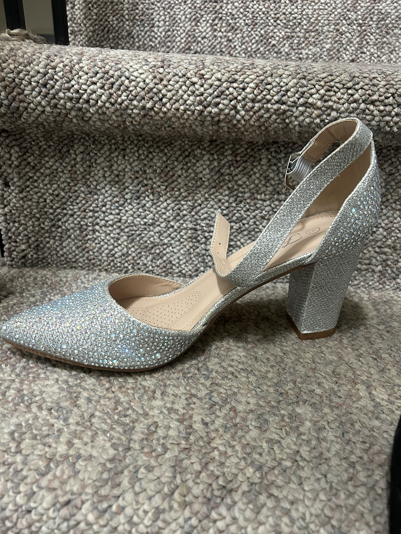 Silver Rhinestone heels image indicator(2)