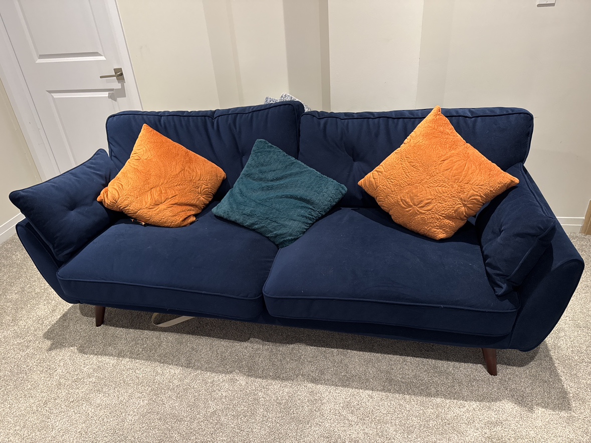 Blue Velvet Sofa