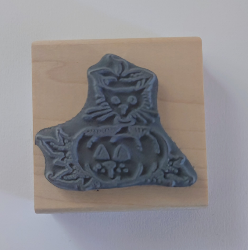 Stampendous Rubber Stamp - Halloween Pumpkin Kitty image indicator(2)