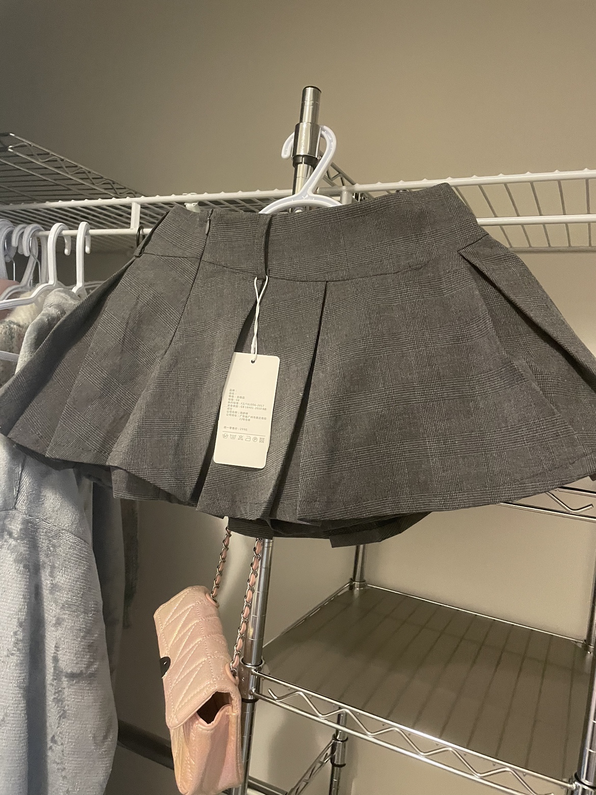 High waisted Grey Plaid Skirt thumbnail
