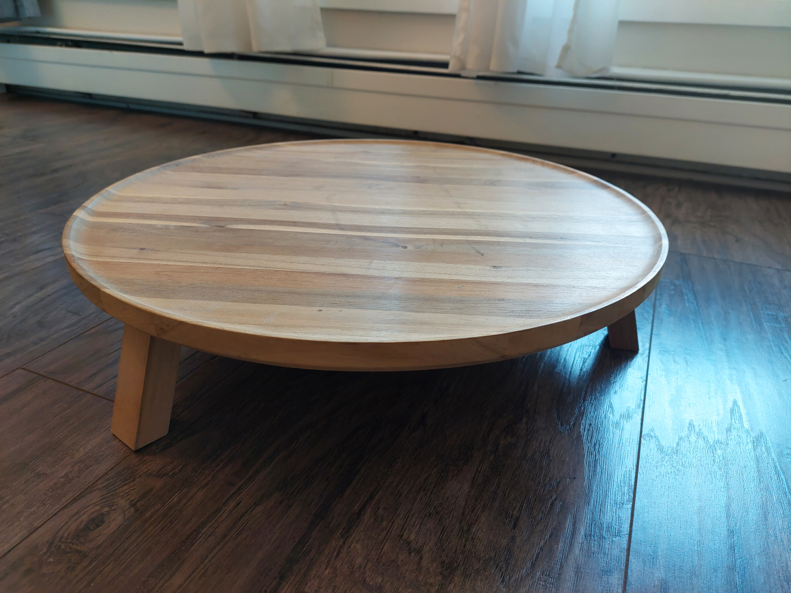 Round Wooden Tray Table - photo 2