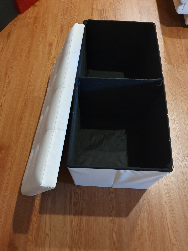 white sofa & ottoman bench with storage - photo 4