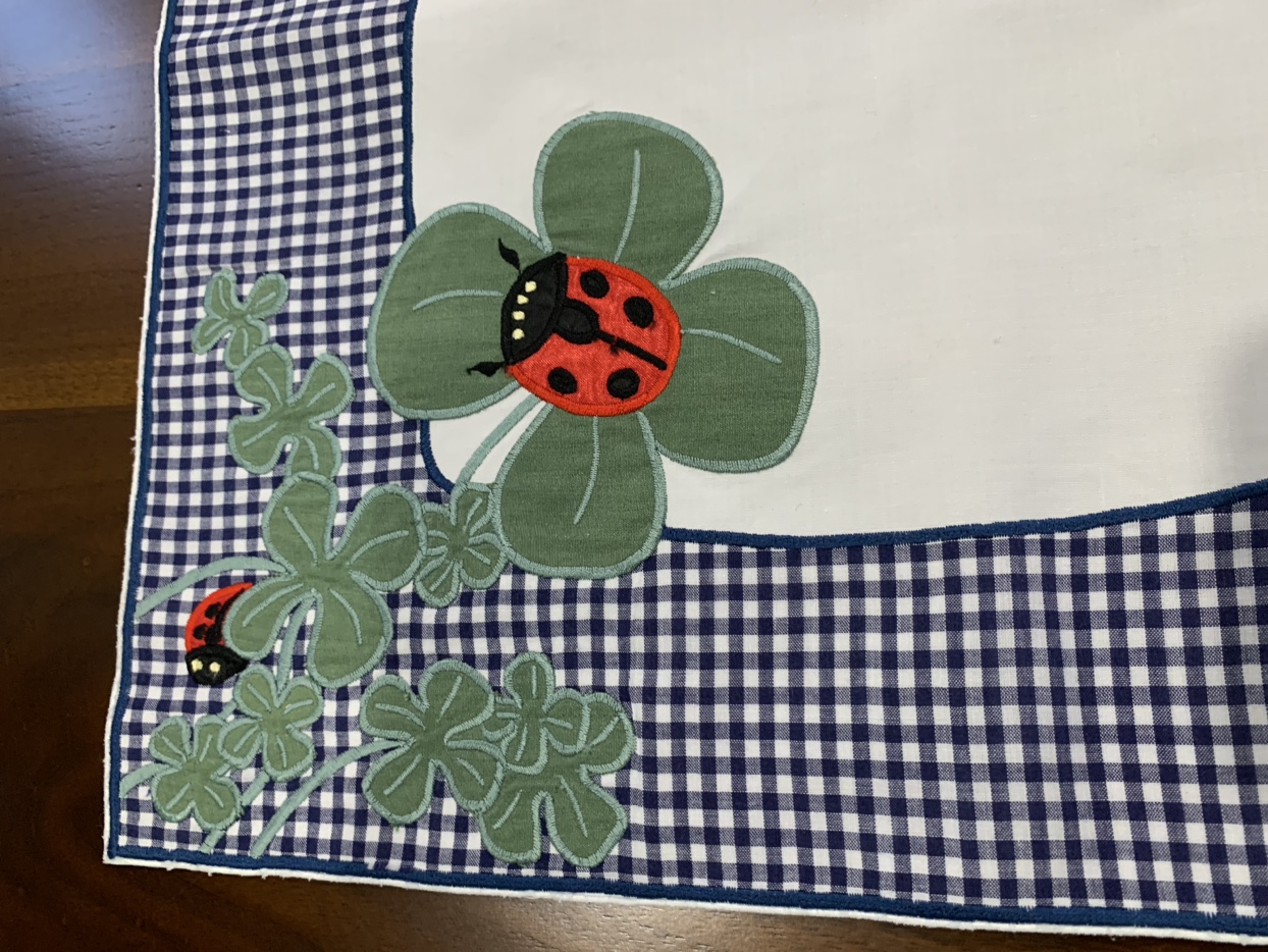 Appliquéd Ladybug Tablecloth with Shamrocks image indicator(9)