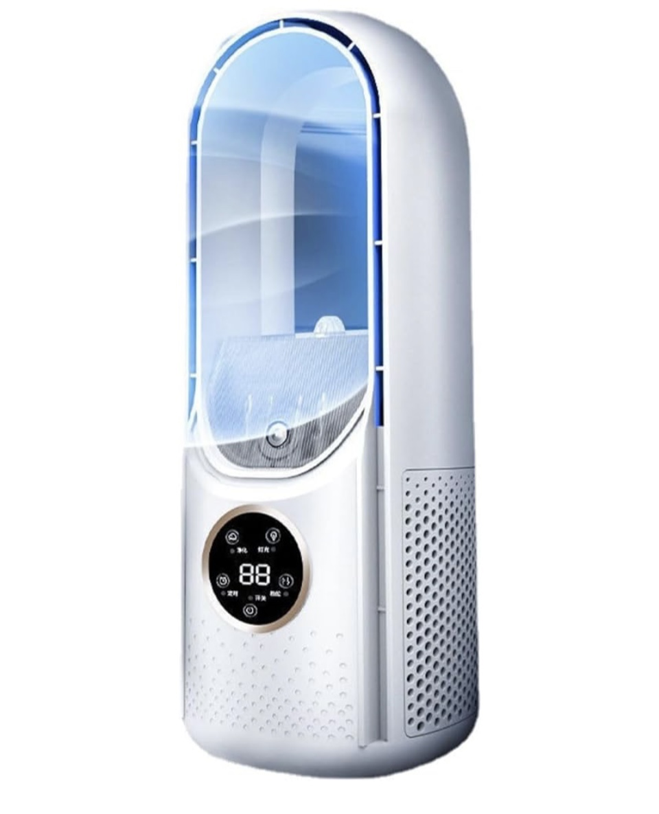 Portable Mini Air Cooler bladeless fan cooling humidifier image indicator(9)