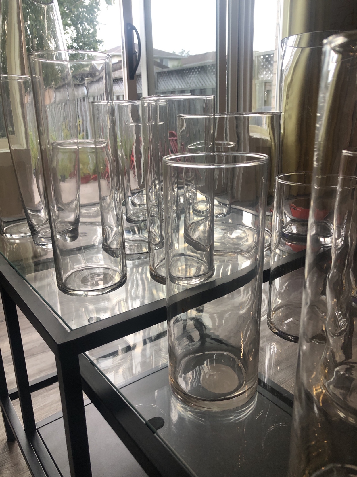 Assorted Glass Vases, Hurricane vases, wedding 21 piece image indicator(5)