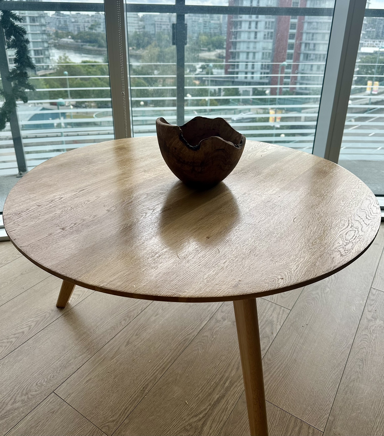 EQ3 extra large solid oak Round Coffee Table