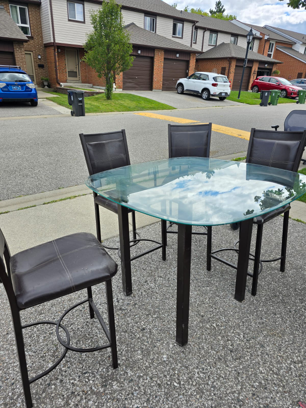 Glass top table set