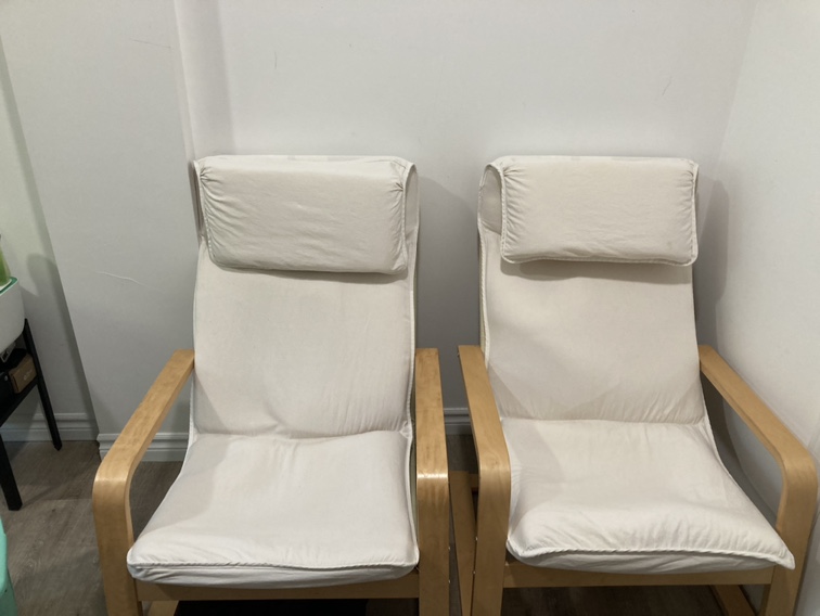 Two IKEA Poang Chairs