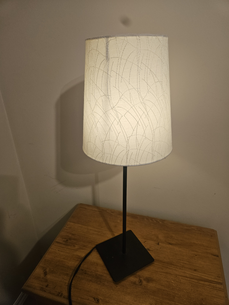Black Table Lamp with White Shade