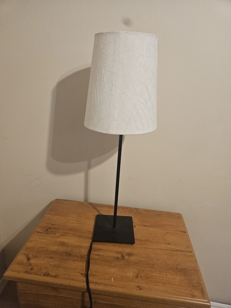 Black Table Lamp with White Shade - photo 2