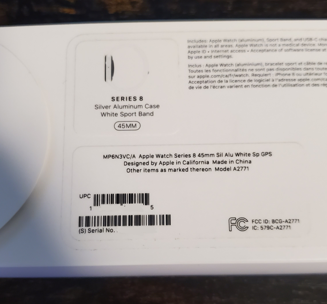 Apple Watch Series 8 (GPS) 45mm Silver Case with White Band image indicator(2)