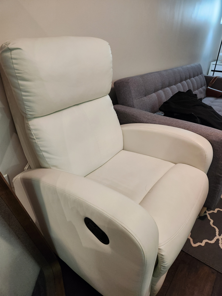 White Recliner Chair Sofa Faux Leather Structube