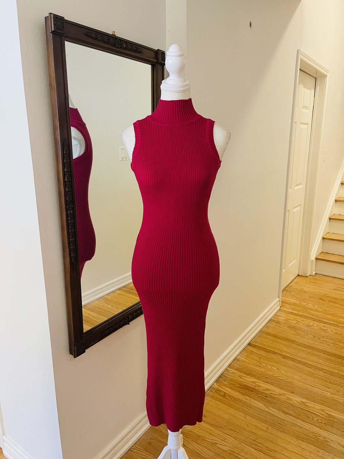 Hot pink Sleeveless Knit Dress thumbnail