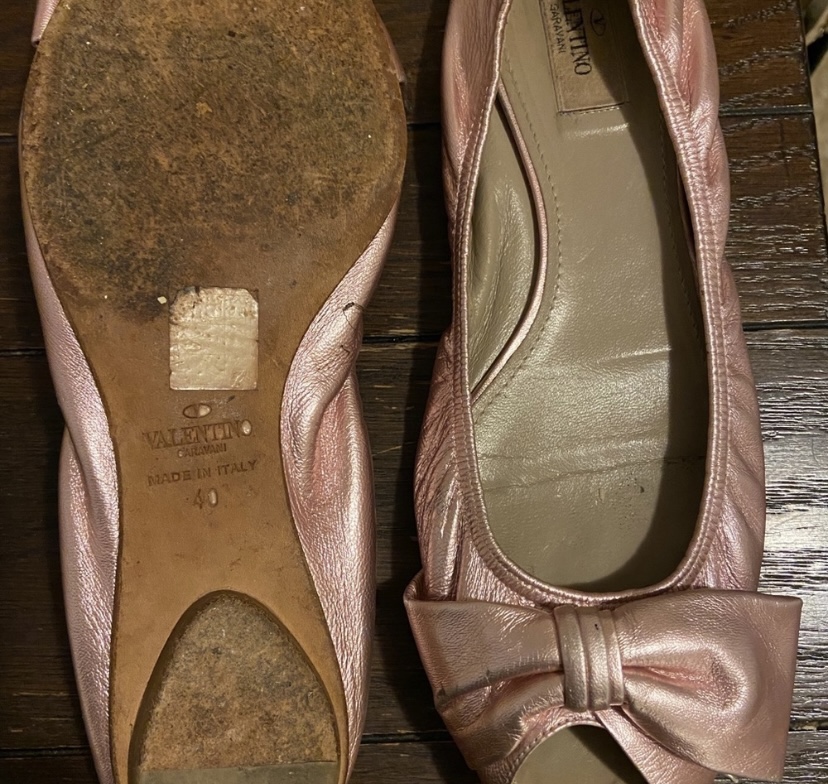 Valentino ballet flats pink leather sz 9/9.5  40 image indicator(4)