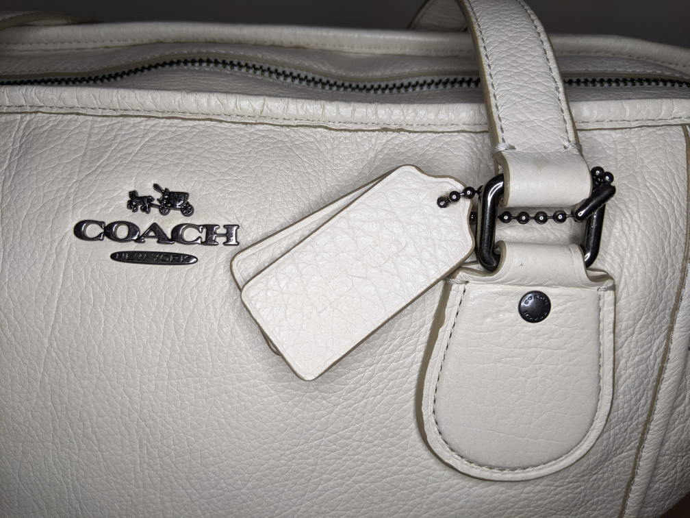 Coach Mickey Tote Off-White Leather Purse Shoulder Bag image indicator(9)