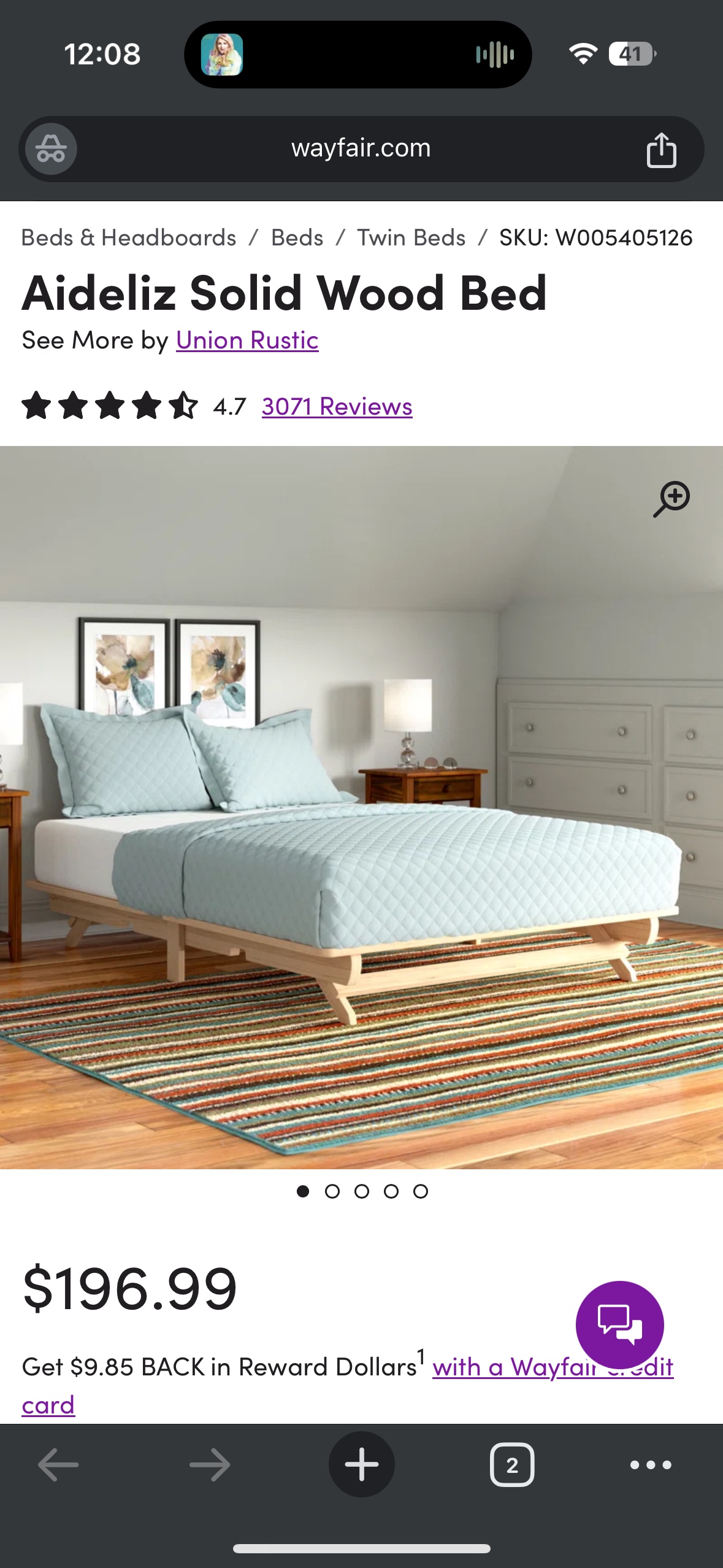 FULL-Size Solid Wood Bed Frame +2 Side Shelves - photo 4