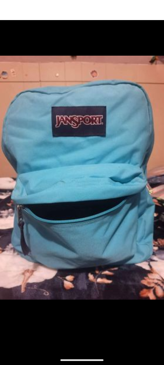 blue Jansport backpack